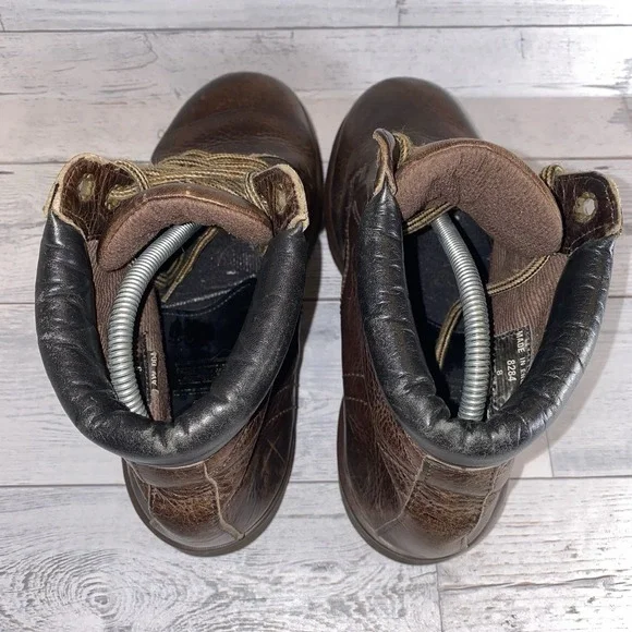 Dr. Martens Boots Mens 8 Brown Leather Distressed 90s Vintage Made England 8284